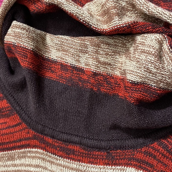 Burnt caramel and cream cowl neck sweater dress / tunic - Picture 16 of 16